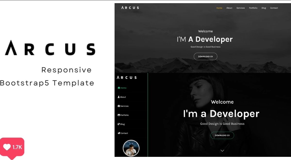 Arcus – Personal Portfolio Bootstrap HTML Template