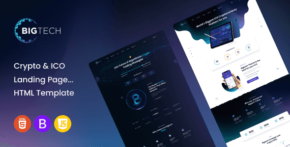 Bigtech – ICO & Crypto Landing Page Template HTML