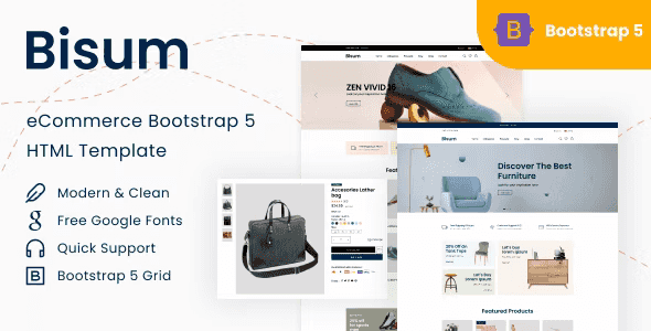 Bisum – eCommerce Bootstrap 5 HTML Template