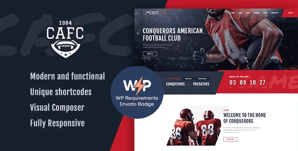 Conquerors – American Football & NFL WordPress Theme