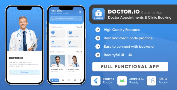 Doctor.io – Doctor App for Doctors Appointments Managements, Online Diagnostics