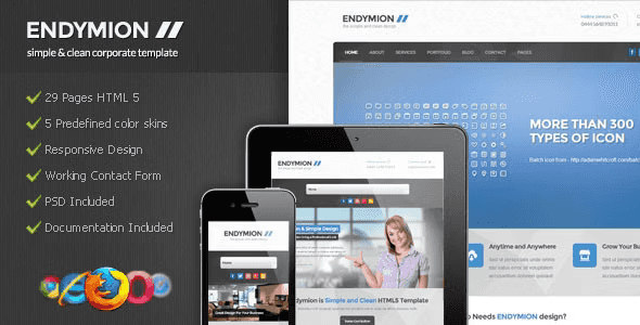 Endymion – Simple & Clean Corporate Template HTML