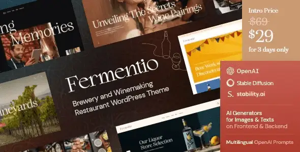 Fermentio – Brewery and Winemaking Restaurant WordPress Theme
