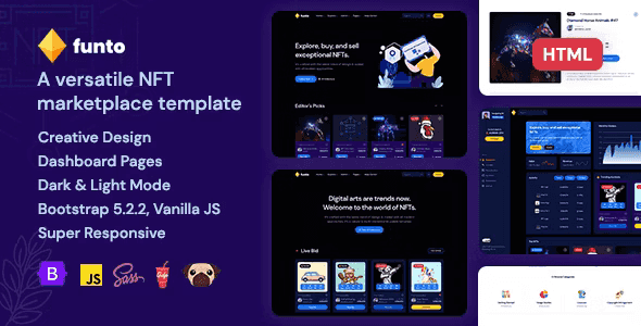 Funto – HTML Template NFT Marketplace