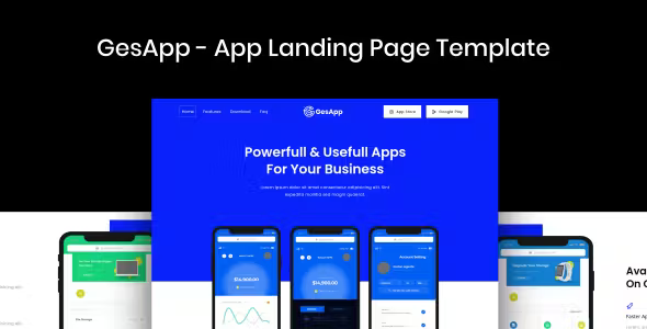 GesApp – App Landing Page Template HTML