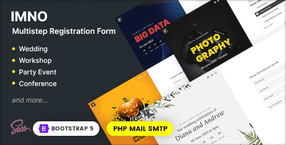 Imno – Multipurpose Registration Form Wizard Template HTML