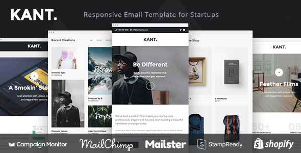 Kant – Responsive Email for Startups Template HTML