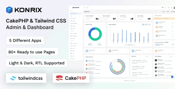 Konrix – CakePHP Tailwind CSS Admin & Dashboard Template
