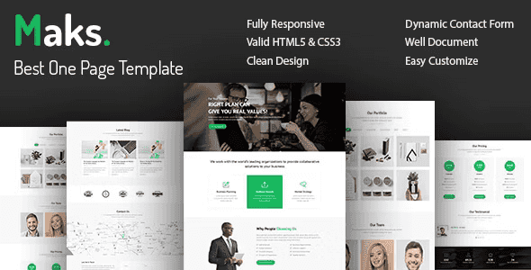 Maks – Onepage Multipurpose Responsive HTML5 Template