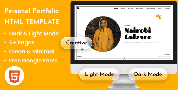 Nairobi – Personal Portfolio CV HTML Template