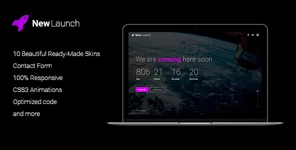 New Launch – Responsive Coming Soon Page HTML Template