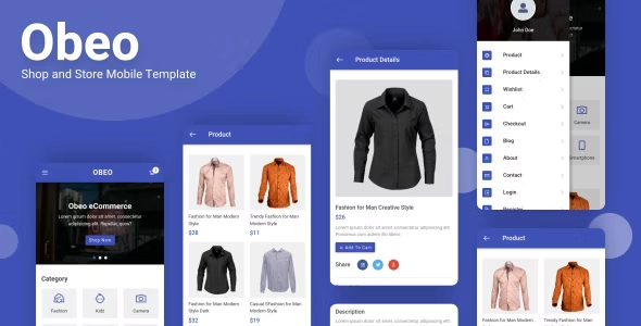 Obeo – Shop and Store Mobile Template HTML