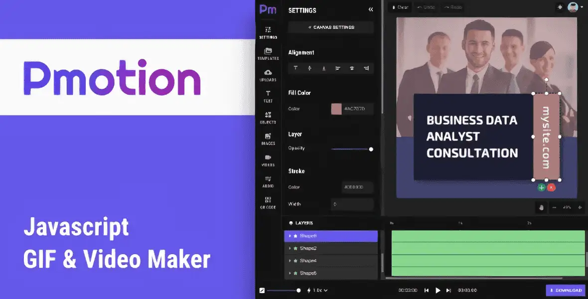 Pmotion – Javascript Animated GIF and Video Maker Script