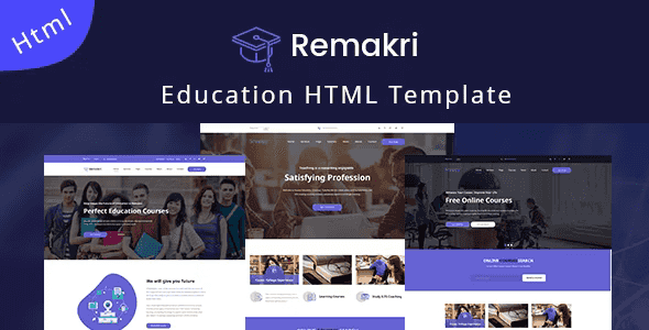 Remakri – Education Course HTML Template