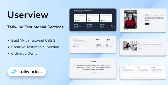 Tailwind CSS 3 Testimonial Section – Userview
