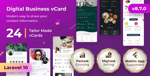 VCard SaaS – Digital Business Card Builder SaaS – Laravel PHP Script