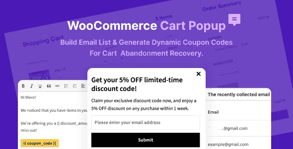 WooCommerce Cart Popup – For Cart Abandonment Recovery WordPress Plugin