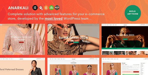 Anarkali – Fashion Shop Ecommerce Elementor Theme WordPress