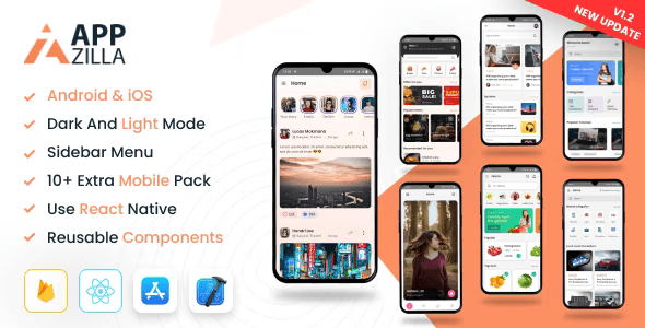 AppZilla – Mobile React Native UI KIT Elements Andriod + iOS