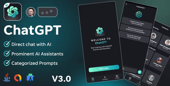 AssistantAi – ChatGPT App – Android Java App + AdMob Ads