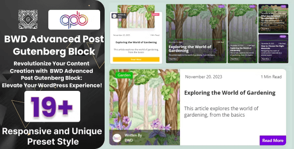 BWD Advanced Blog Post Block Plugin For Gutenberg WordPress