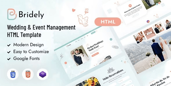 Bridely – Wedding & Event Management HTML Template
