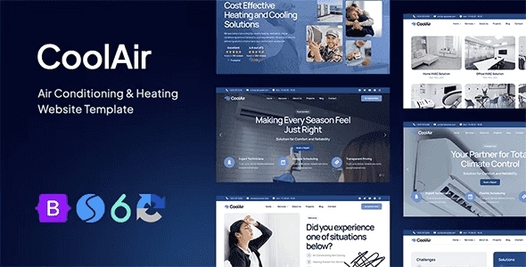 CoolAir – Air Conditioning & Heating HVAC Website Template HTML