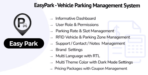 EasyPark SaaS – Vehicle Parking Management System PHP Script