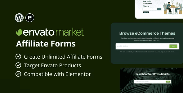 Envato Market Affiliate Forms for Elementor WordPress