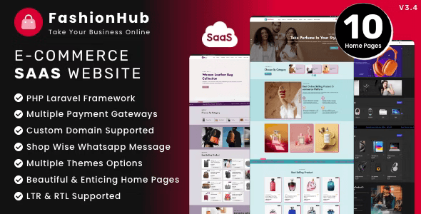 FashionHub SaaS – eCommerce Website Builder For Seamless Online Business PHP Script