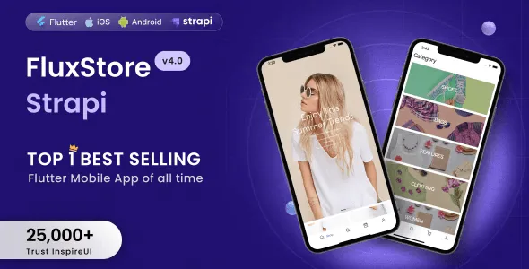 Fluxstore Strapi – Fastest Flutter App + Headless CMS Strapi