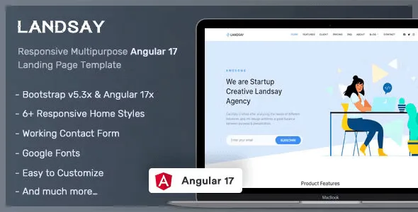 Landsay – Angular 17 Landing Page Template