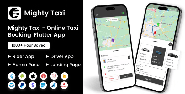 MightyTaxi – Flutter Online Taxi Booking Full Solution