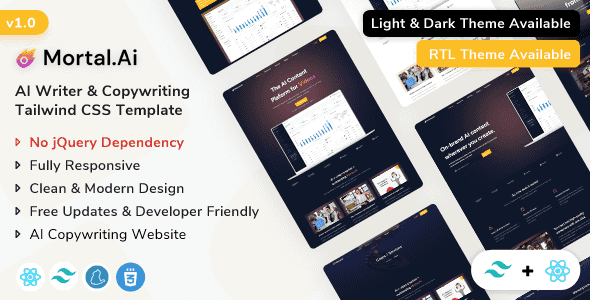Mortal – React Js AI Writer & Copywriting Template