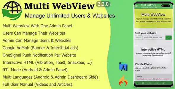 Multi WebView + Admin Panel App