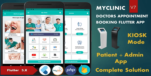 Myclinic – Hospital & Clinic Management – Doctor & Patient Appointment Booking – Pharmacy + Lab – Flutter
