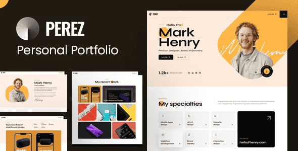 Perez – Tailwind CSS Personal Portfolio Template HTML