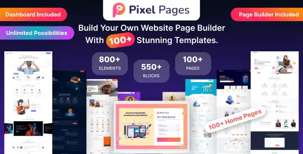 PixelPages – SAAS Application Website Builder for HTML Template PHP Script