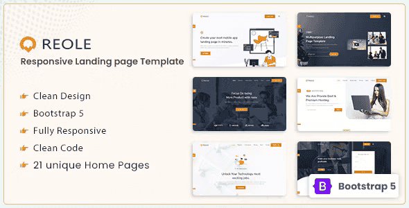 Reole – Responsive Landing Page Template HTML