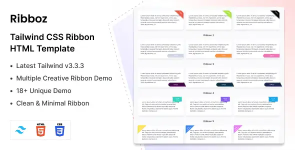 Ribboz – Ribbons Pages Tailwind CSS 3 HTML Template