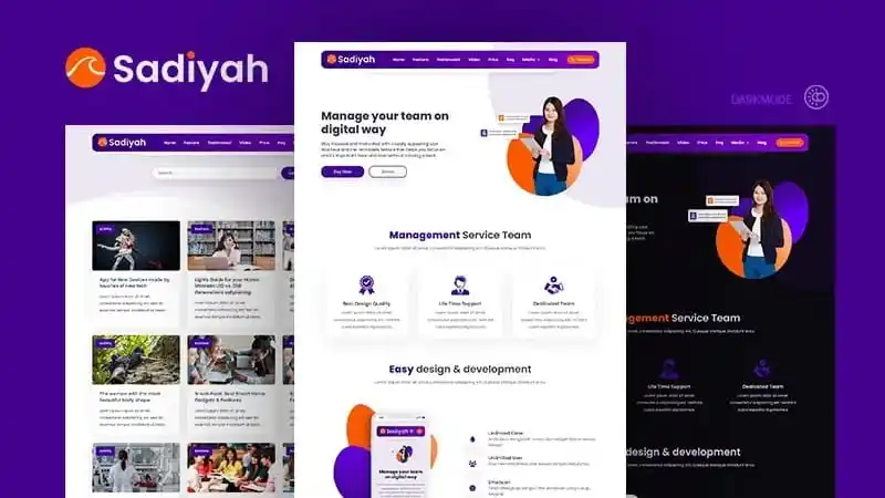 Sadiyah – Landing Page Responsive Blogger Template