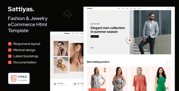 Sattiyas – Fashion & Jewelry eCommerce Template HTML
