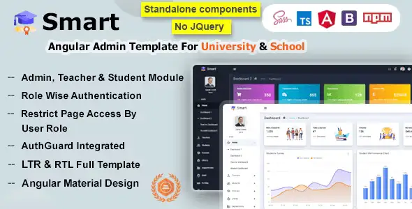 Smart – Angular 17+ Admin Dashboard Template for University, School & Colleges