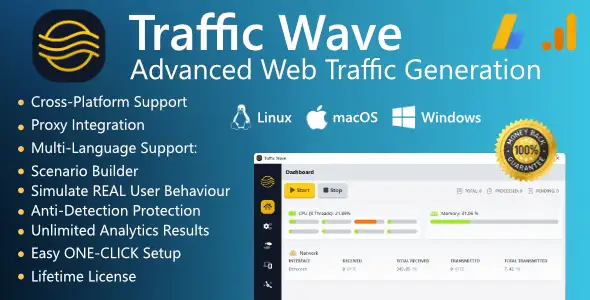 Traffic Wave – Advanced Cross-Platform Web Traffic Generation Windows