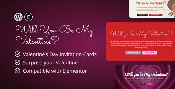 Valentine’s Day Invitations for Elementor WordPress Plugin