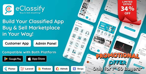 eClassify – Classified Buy and Sell Marketplace Flutter App with Laravel Admin Panel PHP