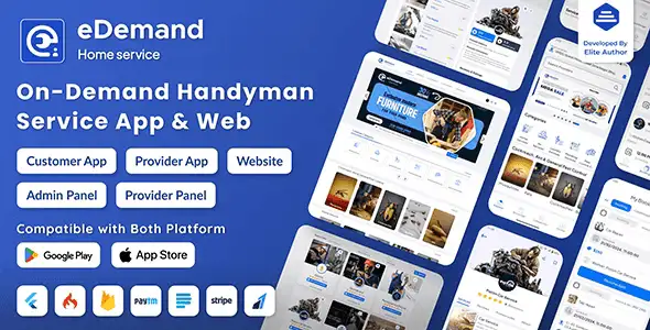 eDemand – Multi Vendor On Demand Handy Services React App