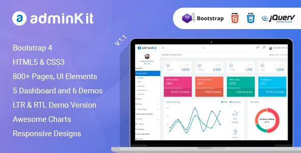 AdminKit – Multipurpose Bootstrap 4.0 Admin Template HTML