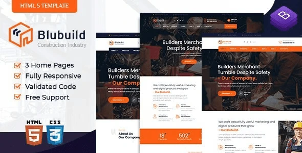 BluBuild – Industrial Construction HTML Template