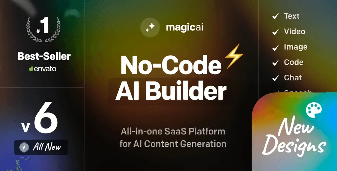 MagicAI – OpenAI Content, Text, Image, Chat, Code Generator as SaaS PHP Script